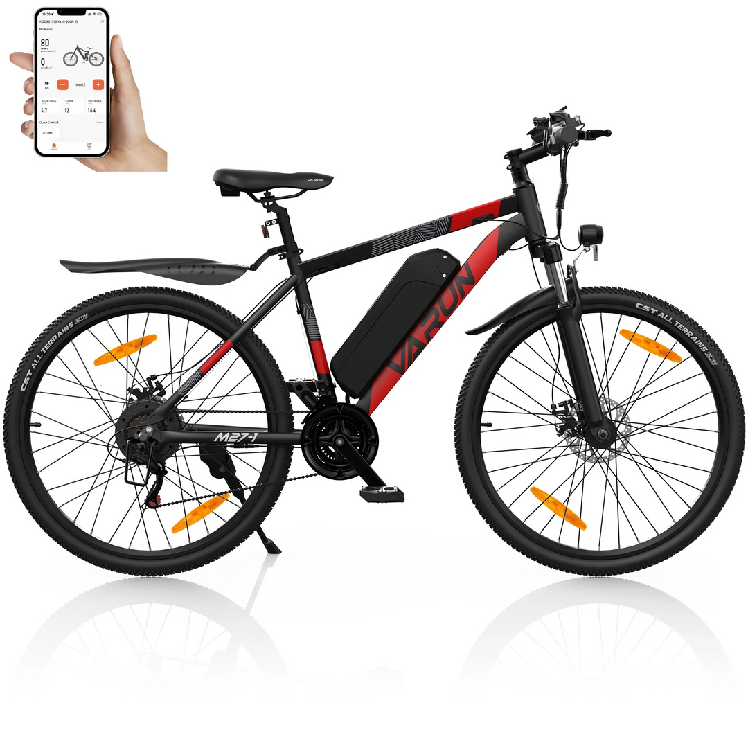 Vélo électrique Varun Altus-Pro 27,5" 21 vitesses avec application et chargement de téléphone USB