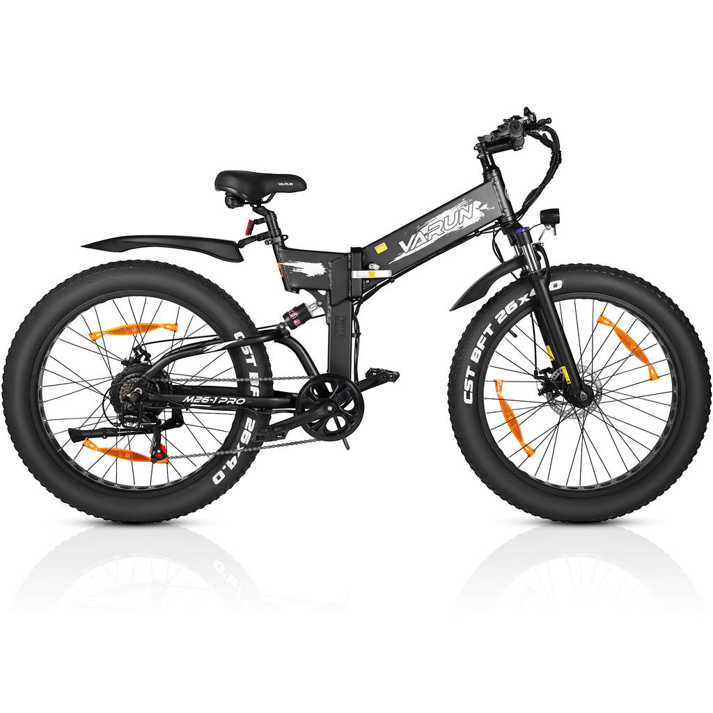 VARUN E Bikes for Men - O Peak 500W Folding Electric Bike for Adults with 48V Anti-Theft Battery - Full Suspension Ebike for All Terrains Up to 24.9MPH，60+ Miles