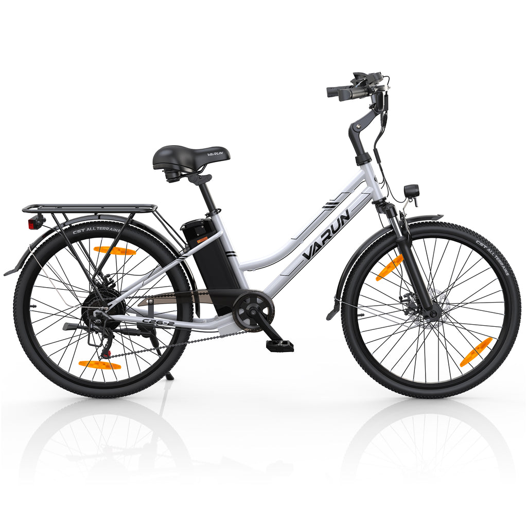 VARUN Electric Bike for Adults - 500W Electric Bicycle Up to 40 Miles, Removable Battery, 7-Speed, and Shock Absorber, Stylish 26