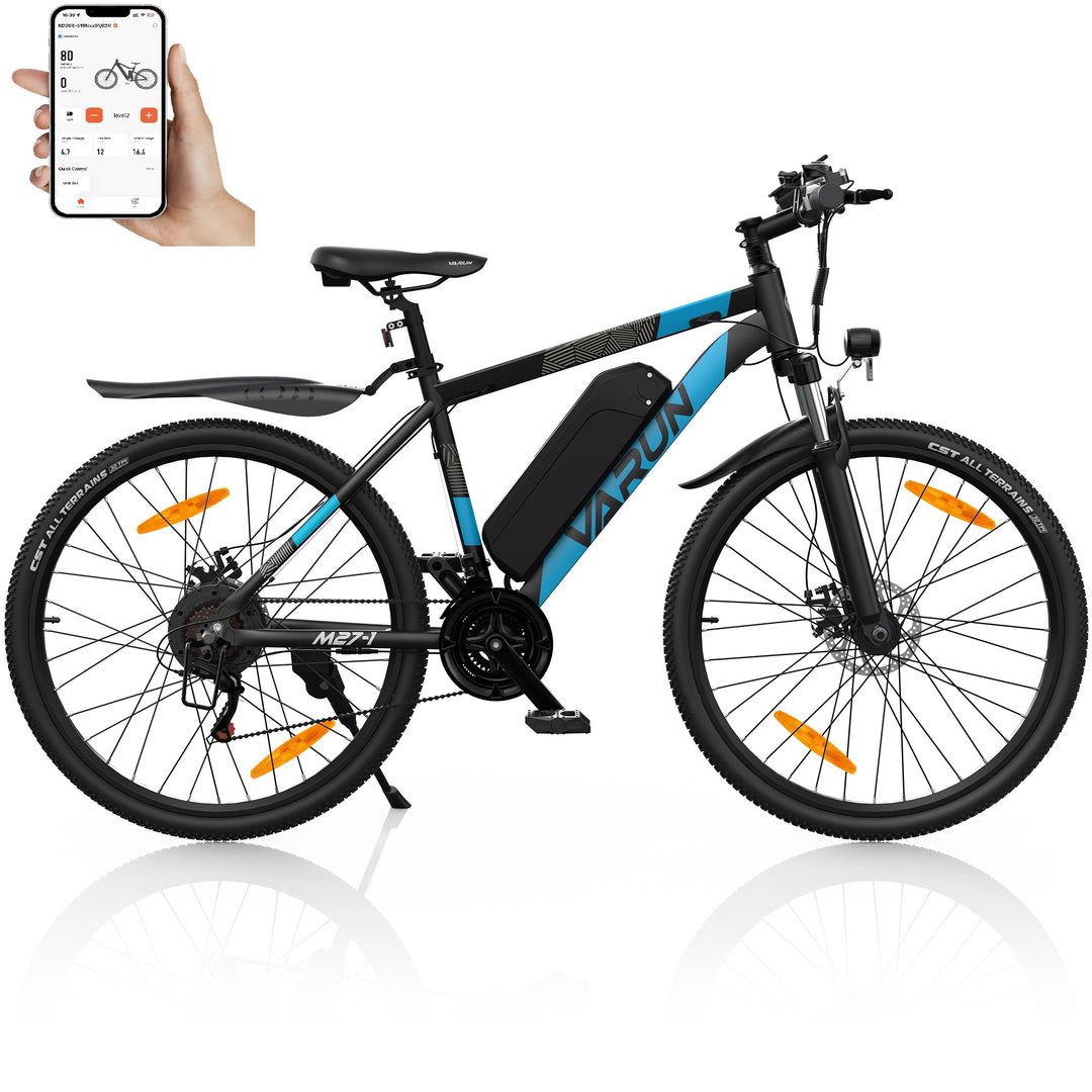 Vélo électrique Varun Altus-Pro 27,5" 21 vitesses avec application et chargement de téléphone USB