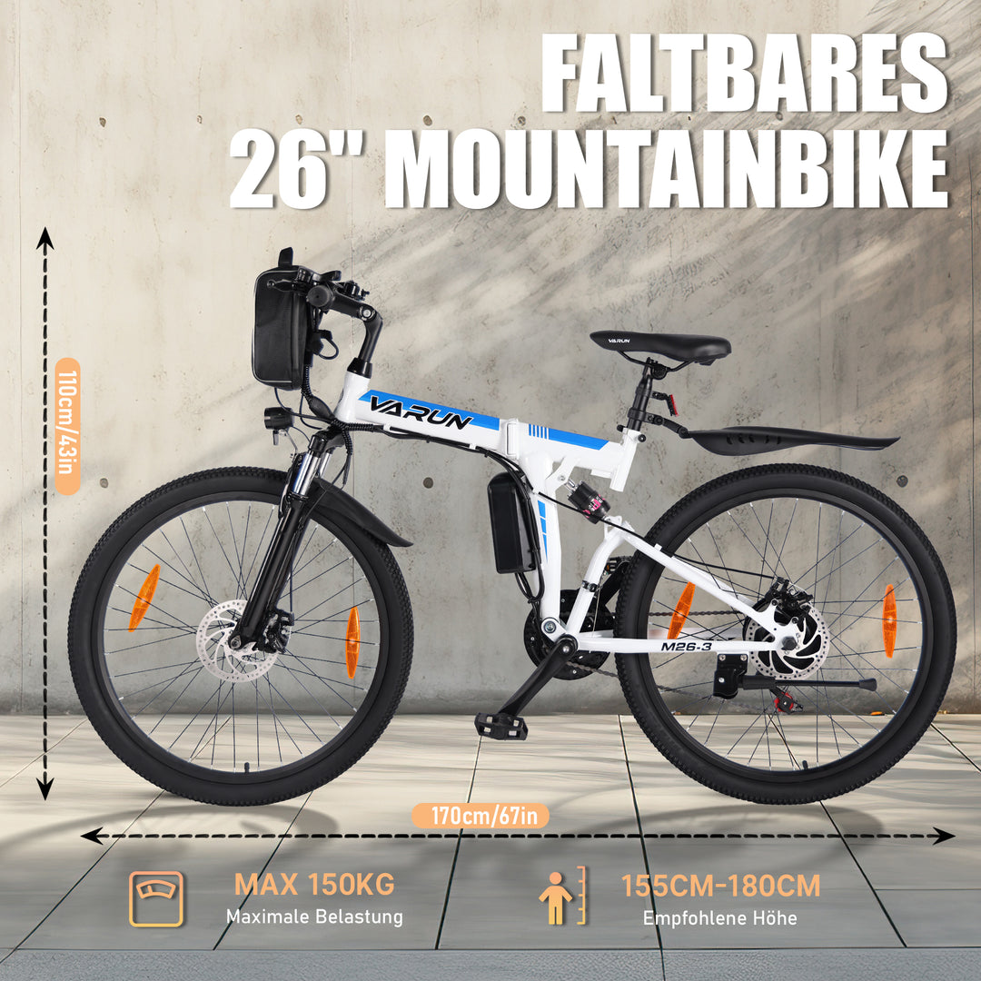 Vélo de montagne électrique pliant Varun M26 26''