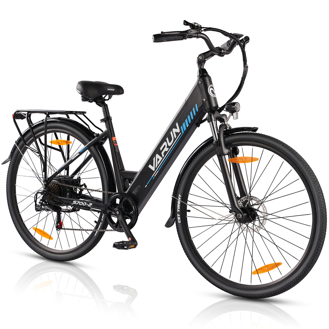 VARUN S700-2 Electric Bike for Adults - 500W Electric Bicycle Up to 40 Miles, 48V Removable Battery, 7-Speed, and Shock Absorber, Stylish 27.5" Ebike Suitable for Commuting